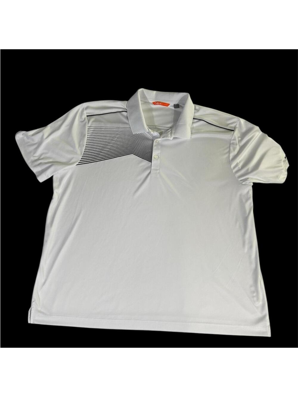 C-Buk By Cutter & Buck MENS White Black Stripe XXXL Polo Shirt